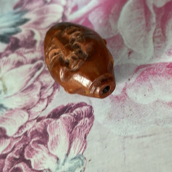 Prayer bead Buddha head hand carved very old from a nut - Picture 6 of 8